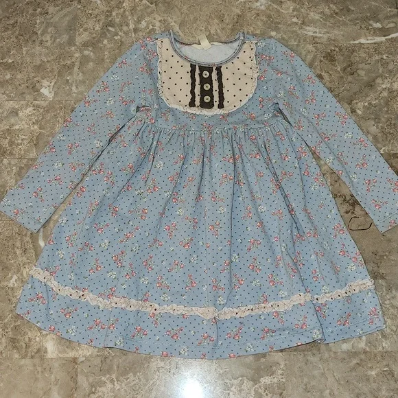 blue dress for baby girl Matilda Beaded Detail Gown – JS Collections main image 0